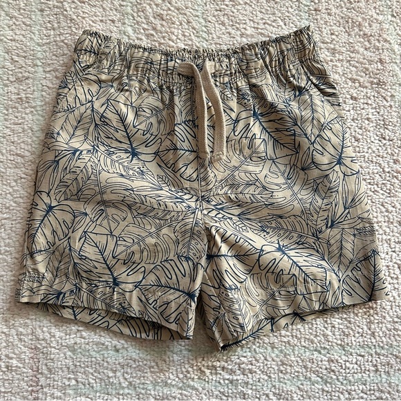 Tommy Bahama Other - NWOT Tommy Bahama Cotton Shorts Pull-on Tropical Leaf Print Size 5/6 Navy Tan